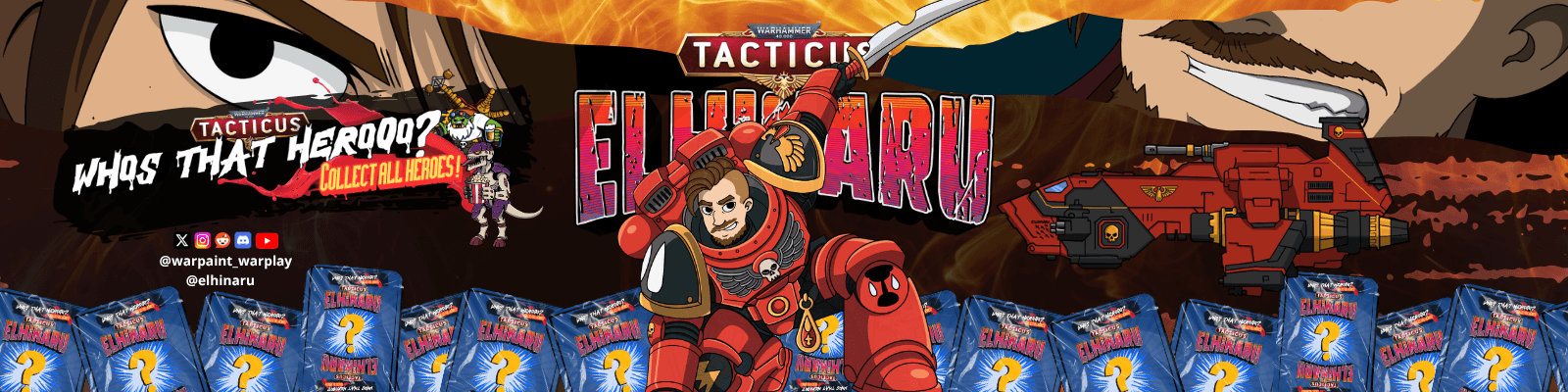 Who's That Hero?? and Tacticus Elhinaru logos
